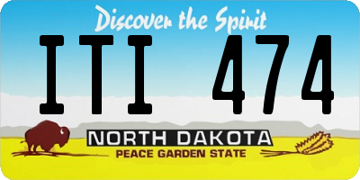 ND license plate ITI474