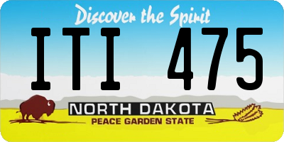 ND license plate ITI475
