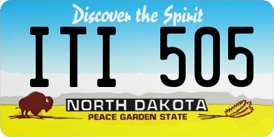 ND license plate ITI505
