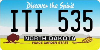 ND license plate ITI535