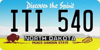 ND license plate ITI540