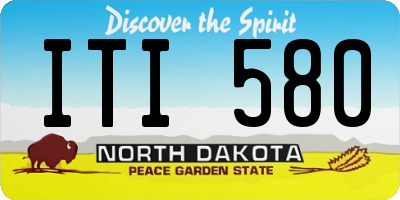ND license plate ITI580