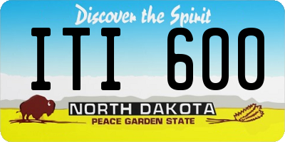 ND license plate ITI600