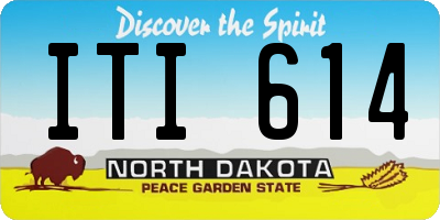 ND license plate ITI614