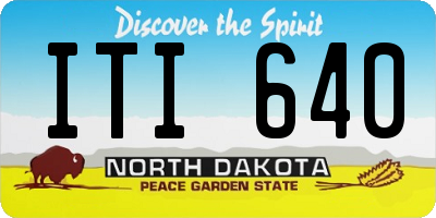 ND license plate ITI640