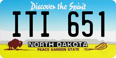 ND license plate ITI651