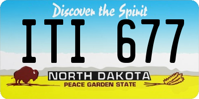ND license plate ITI677