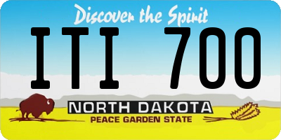 ND license plate ITI700