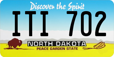 ND license plate ITI702