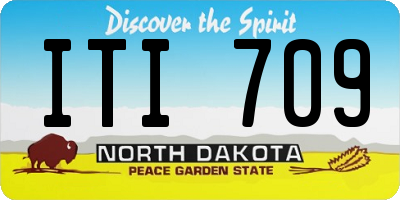ND license plate ITI709