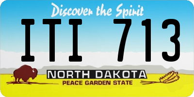 ND license plate ITI713
