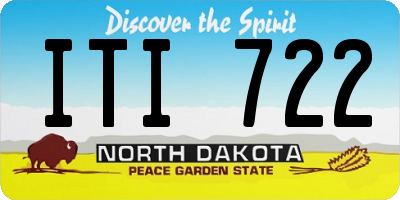 ND license plate ITI722