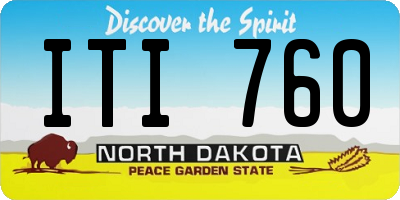 ND license plate ITI760