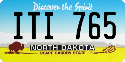ND license plate ITI765
