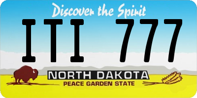 ND license plate ITI777