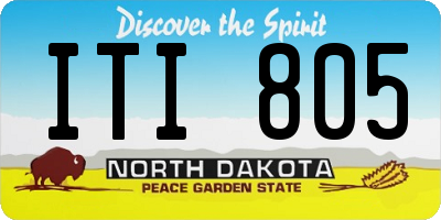 ND license plate ITI805