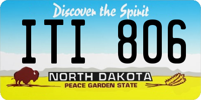 ND license plate ITI806
