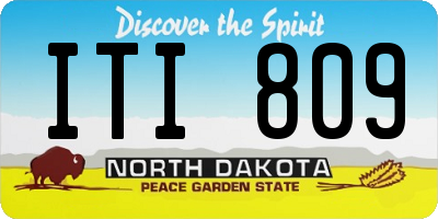 ND license plate ITI809