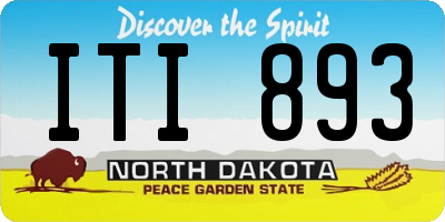ND license plate ITI893