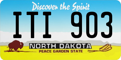 ND license plate ITI903