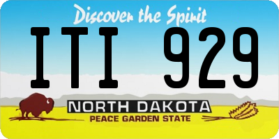 ND license plate ITI929