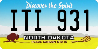 ND license plate ITI931