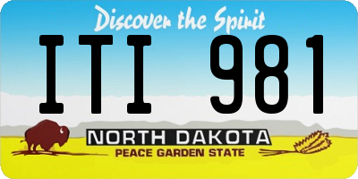 ND license plate ITI981