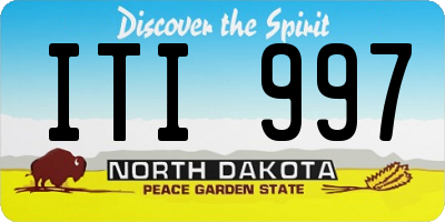 ND license plate ITI997