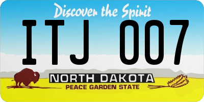 ND license plate ITJ007
