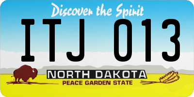 ND license plate ITJ013