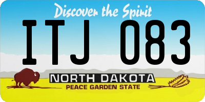 ND license plate ITJ083