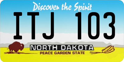 ND license plate ITJ103