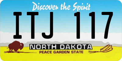 ND license plate ITJ117