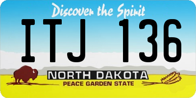 ND license plate ITJ136