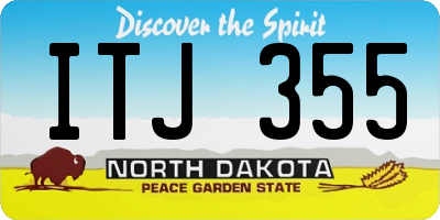 ND license plate ITJ355