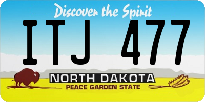 ND license plate ITJ477