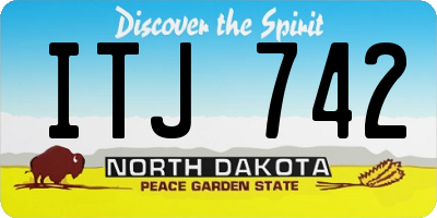 ND license plate ITJ742