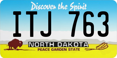 ND license plate ITJ763