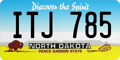 ND license plate ITJ785