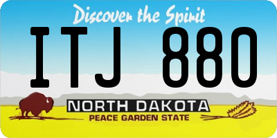 ND license plate ITJ880