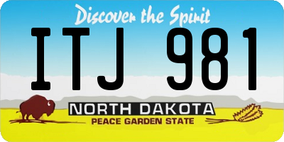 ND license plate ITJ981