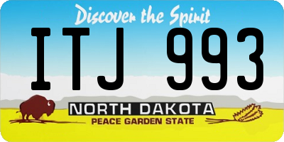 ND license plate ITJ993