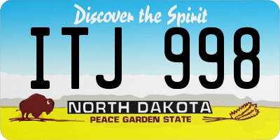 ND license plate ITJ998