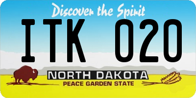 ND license plate ITK020