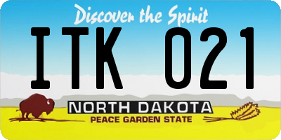 ND license plate ITK021