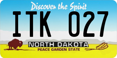 ND license plate ITK027