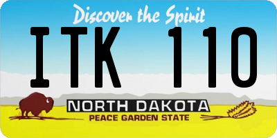 ND license plate ITK110