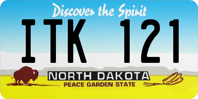 ND license plate ITK121