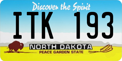 ND license plate ITK193