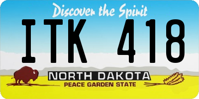 ND license plate ITK418